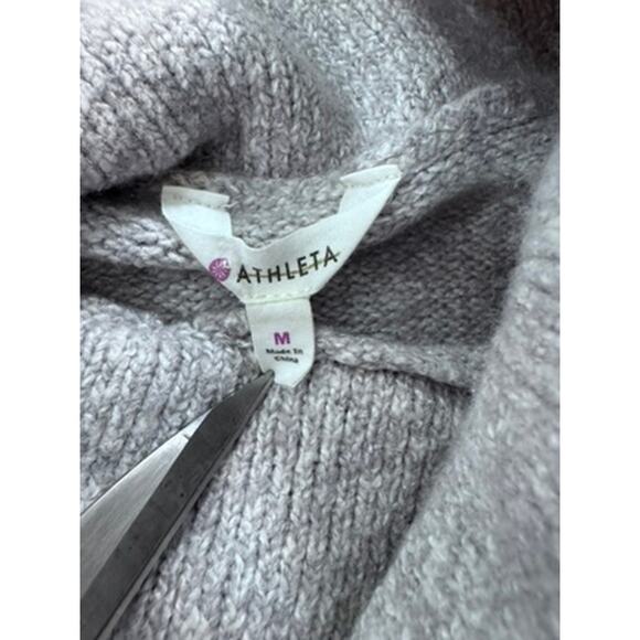 "ATHLETA" Women's Wool Blend Cowl Neck Sweater Office Work Classic Preppy Warm - Picture 8 of 11